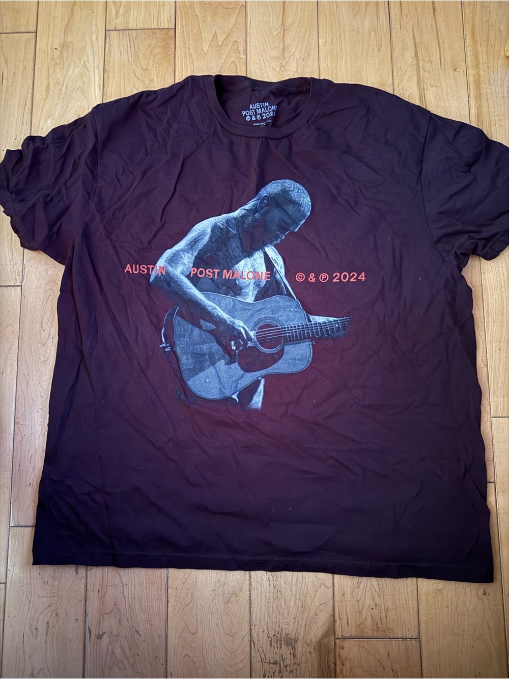 Maroon Graphic Post Malone T-Shirt